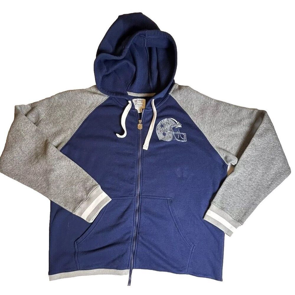 Dallas Cowboys Hoodie Fanactics Blue Full Zip Football NFL Size Extra Large (XL)
